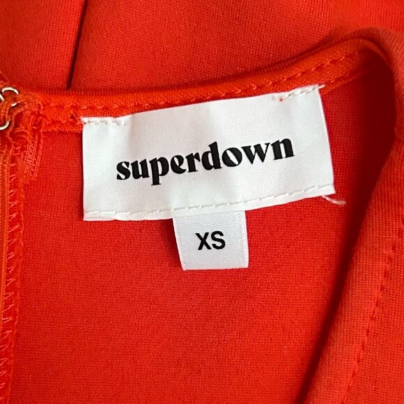 Superdown Skye Vibrant Orange Ruched Wrap Mini Dress REVOLVE Bodycon XS - Picture 3 of 12
